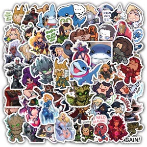 Set 15-60 Rivals Sticker Sheet Superhero Battle Fan Art, Emma Frost Style, Jeff Magik, Heros vs Villains Aesthetic Stickers Pack