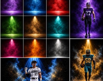 25 Fog Sports Backdrops Bundle, Stadium Light Backgrounds, Smoke Sports Photography Backdrop, Athlete Poster Backgrounds