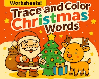 Christmas Words Tracing Worksheet | Holiday Learning (PDF)