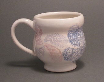 Porcelain Mug, Paisley, Pinwheels, Handmade