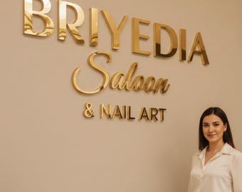 Custom Business Sign – Business Lobby Wall Logo for Salon, Office & Shops