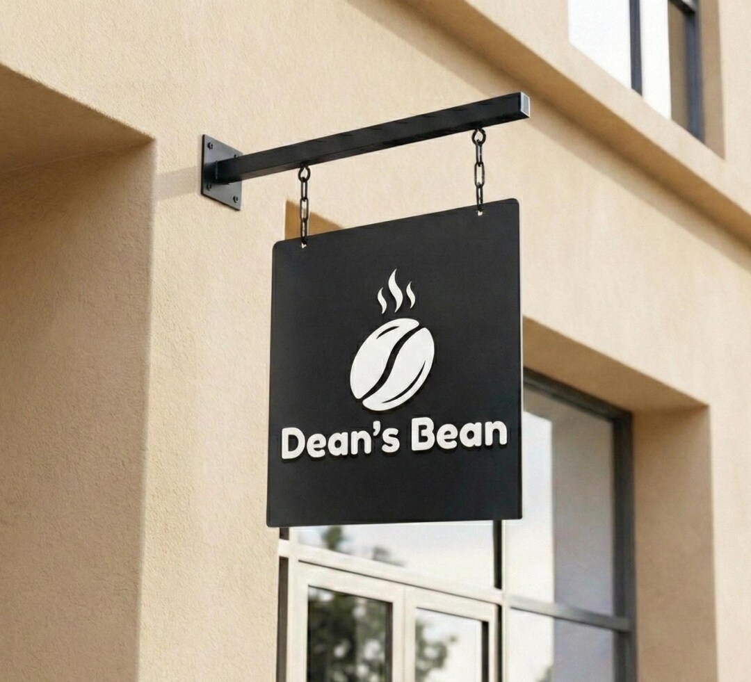 Custom Business Sign Outdoor | Hanging Shop Sign With Bracket | Custom ...