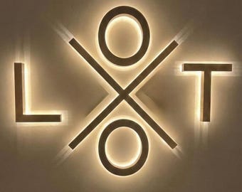 Custom Backlit 3D Metal Logo Sign | LED Office & Storefront Wall Sign | Illuminated Letter Sign, Outdoor Light Sign