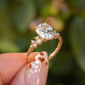 2 CT Oval Cut Moissanite Engagement Ring Oval Cut Moissanite Solitaire Ring Promise Ring Proposal Ring Rings For Women Gift