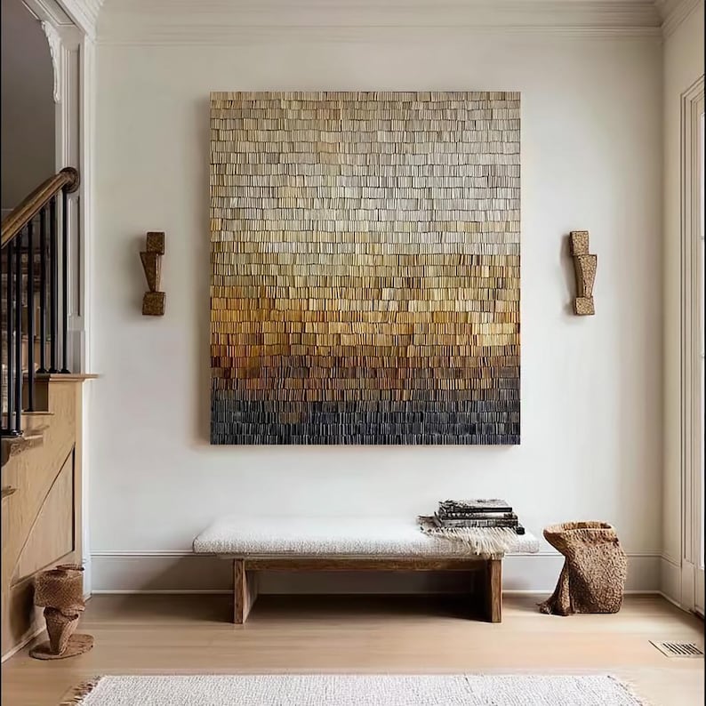 Large Wabi Sabi Textured Brown Abstract Painting Neutral Modern ...