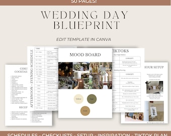 Wedding Day Blueprint - Editable Canva Template