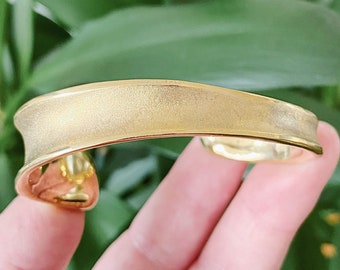 Ebb Cuff Bracelet - Solid bronze amorphous cuff bracelet - bronze wavy cuff - sculptural bronze bracelet - matte finish cuff bracelet