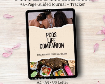 PCOS Planner Printable, Hormone Tracker, Symptom & Cycle Log, Health and Wellness Journal for Women, Editable Canva Template, Self-Care PDF