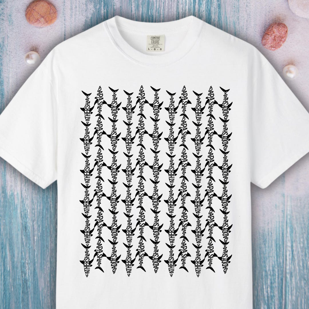 Papa Father Shark Tee, Daddy Shark Shirt, Abstract T-shirt Designs ...