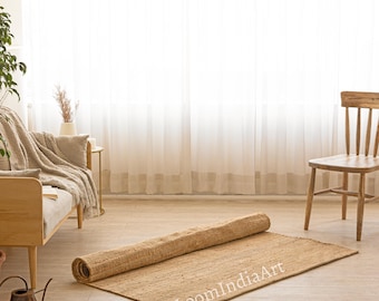 Handgewebter Jute Teppich | Natürlicher umweltfreundlicher Teppich