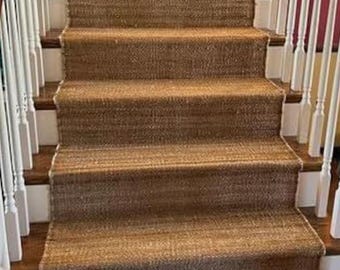 Custom Natural Jute Stair Runner | Handmade Hemp Rug For Stairs | Rustic Hallway Runner | Eco-Friendly Custom Size Jute Carpet | Jute Rug