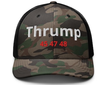 Thrump 45 47 48 Camouflage trucker hat