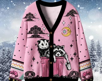 Raccoon Trash Can Cardigan - Etsy