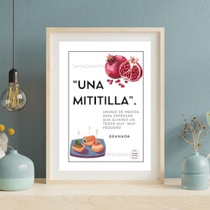 Lámina "Una mititilla" expresión andaluza divertida, Descarga digital – Funny Andalusian Phrase Wall Art – Printable Decor – 2 Languages