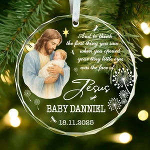 Jesus Holding Baby Ornament, Custom Baby Memorial Ornament, Infant Loss, Baby Memorial Gift, Miscarriage Ornament, Infant Loss Gift
