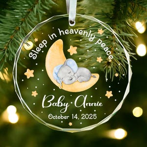 Personalized Baby Memorial Ornament, Sleep In Heavenly Peace Glass Ornament, Angel Baby Ornament, Miscarriage Ornament, Infant Loss Gift