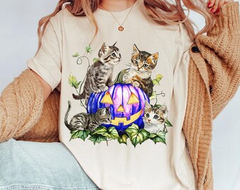 Spooky Cat Halloween Shirt, Vintage 90s Halloween Cat Shirt, Retro Halloween Shirt, Cat Lovers Tee, Spooky Season Sweatshirt, Pet Lover Gift