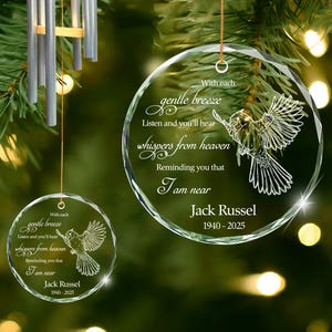 Personalized Glass Wind chimes, Sympathy Gifts, Loss of a Loved One, In Loving Memory, Bereavement Gift, Memorial Wind Chimes
