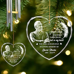 Custom Memorial Wind Chime, Personalized Engraved Photo, Loss of Father, Sympathy Wind Chime, In Loving Memory Wind Chime, Remembrance Gift
