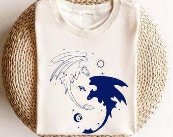 Retro Dragon Shirt, Toothless And Light Fury Shirt, Toothless Dragon Shirt, Dragon Lover Shirt, Gift For Women, How to Train Shirt