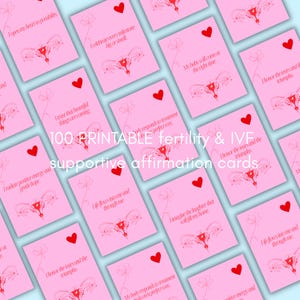 100 afdrukbare ondersteunende vruchtbaarheidsbevestigingskaarten, ondersteunende aanmoediging Affirmatiekaarten voor IVF - Fertility Journey Support Gift