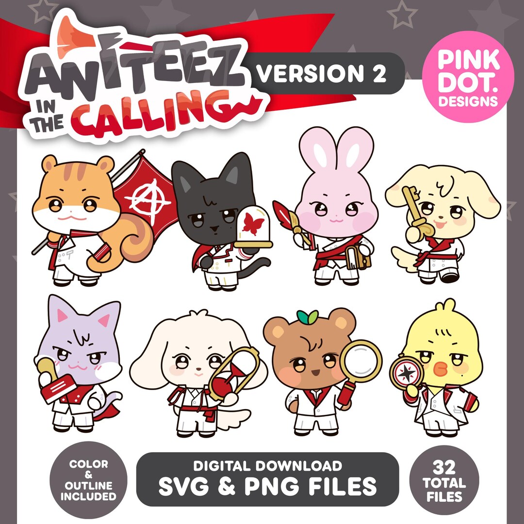 Ateez Aniteez in the Calling SVG PNG Files Kpop Cricut Silhouette