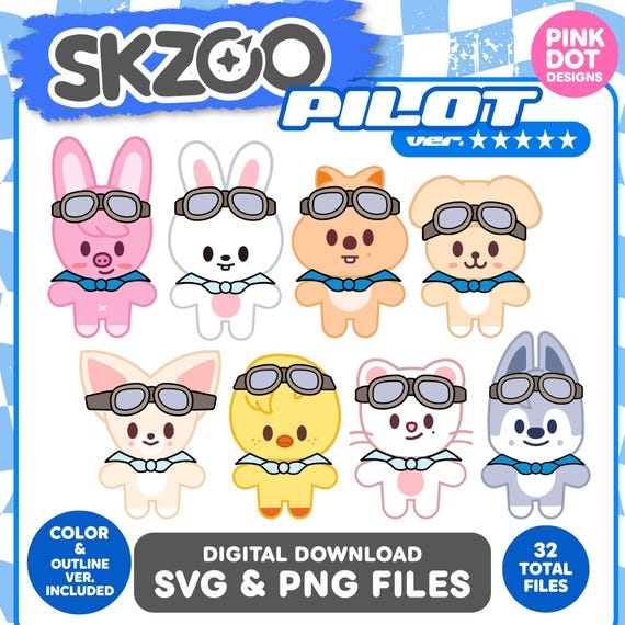 Stray Kids SKZOO パイロットコスチューム SVG PNGファイル KPop