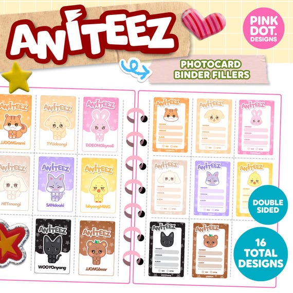 Ateez Aniteez Kpop Missing Photocard Binder Fillers Printable PDF
