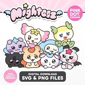 Ateez Mighteez KPop Group SVG PNG Vector Cut Files for Cricut Silhouette Atiny Aniteez Line Friends Decal Sticker Characters Craft Digital