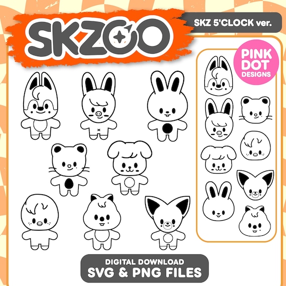 Stray Kids Mini Skzoo SVG PNG Files Kpop Clipart Cricut Silhouette