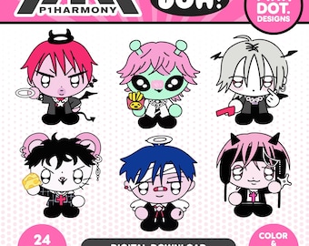 P1harmony P1KIDS Characters SVG PNG Files Kpop Clipart Cricut