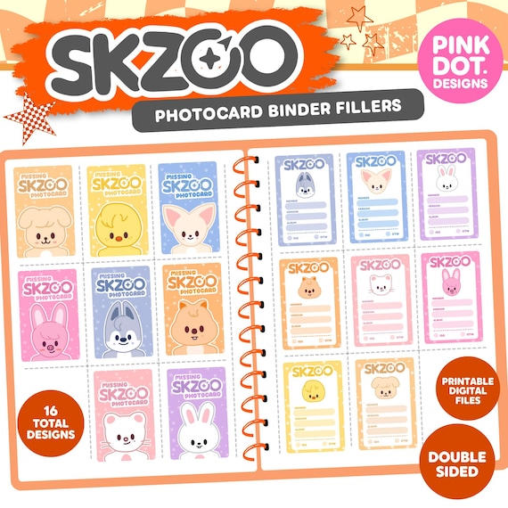 Stray Kids SKZOO Missing Photocard Binder Fillers Kpop Printable