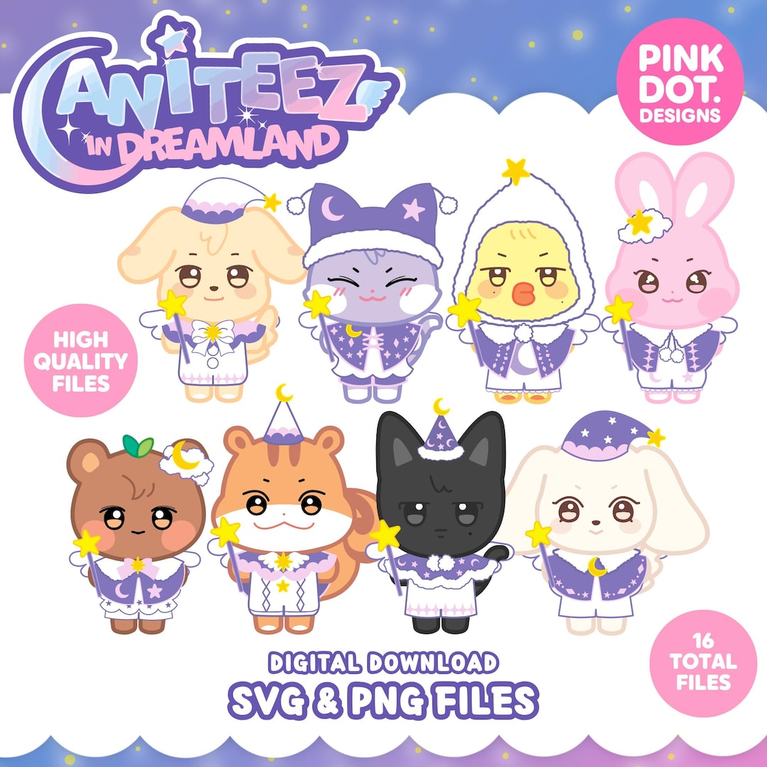 Ateez Aniteez in Dreamland SVG PNG Files Kpop Clipart Cricut