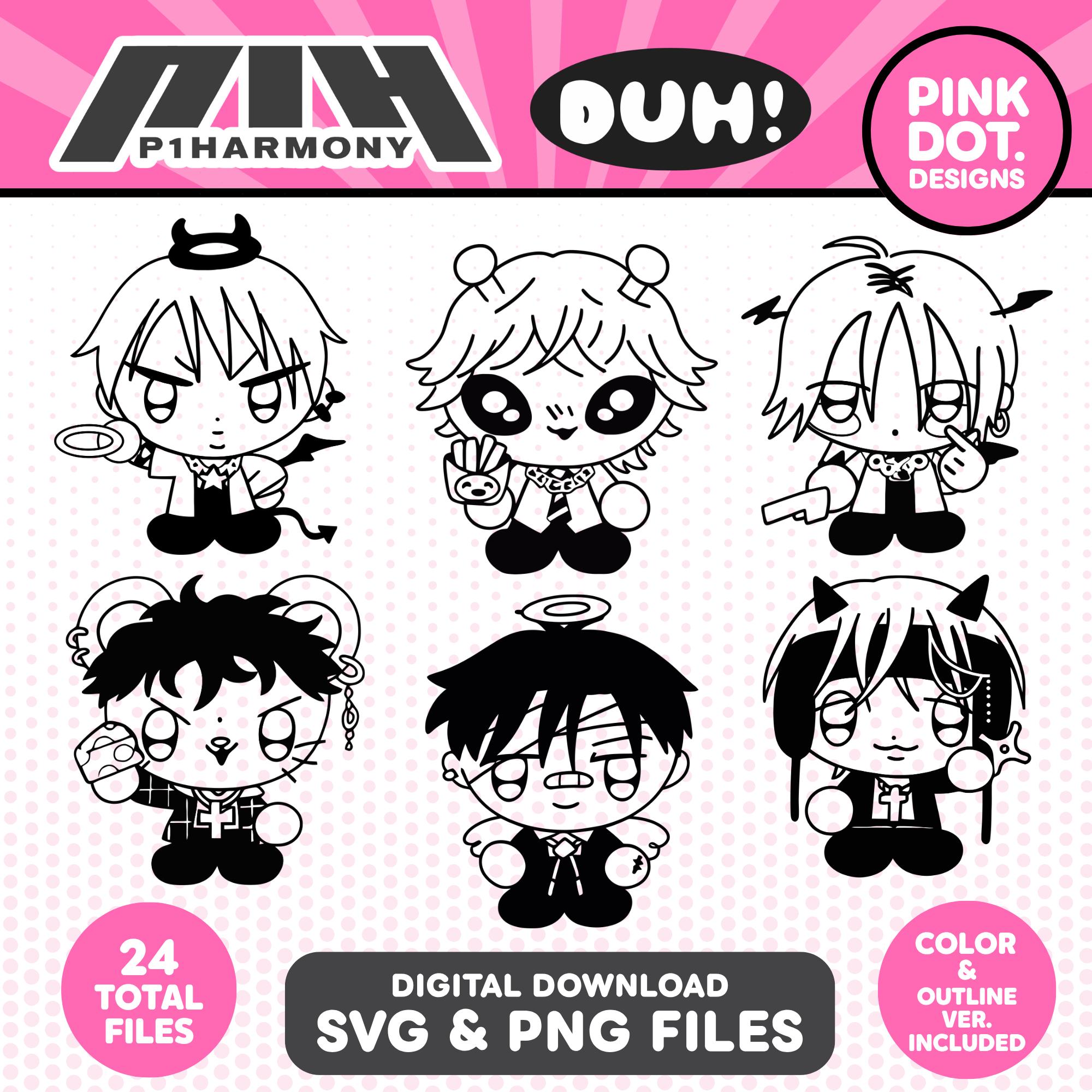 P1harmony P1KIDS Characters SVG PNG Files Kpop Clipart Cricut
