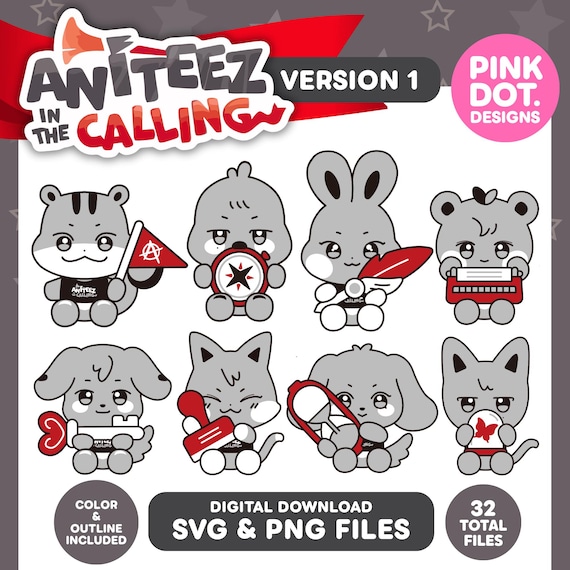 Ateez Aniteez in Thr Calling SVG PNG Files Clipart Kpop Cricut