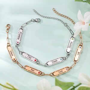 Custom Name Bracelet with Paperclip Chain,Custom Bracelet with Name Engraving,Bracelet Gift for Mom,Best Friend,Sister,Personalized Bracelet