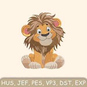 Baby Lion Embroidery Design, Cute Lion Machine Embroidery Design, Safari Animal Embroidery File, Baby Boy Lion Design File, Animals Applique