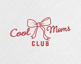 Coquette Bow Moms Club Embroidery Design, Trendy Motherhood Machine Embroidery File, Mother's Day Giift