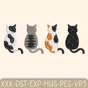 Mini Cats Embroidery Design, Cute Cat Machine Embroidery, Crazy Cats Embroidery File, Animal, Cat Lovers Embroidery Design, Instant Download