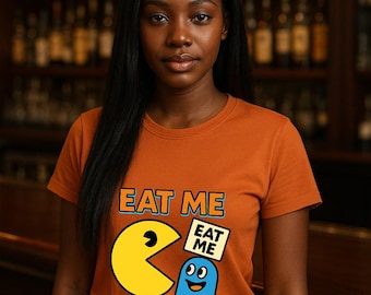 EAT ME Retro Arcade PNG | Funny Pac-Inspired Digital File | Transparent Background | Instant Download for Sublimation & Printing