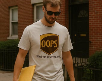 OOPS PNG – Funny UPS Parody Logo Digital File – What Can Go Wrong Will Meme Design – High-Res Transparent Download for Shirts