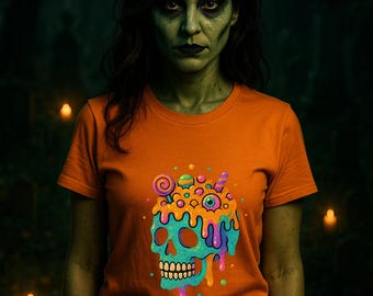 Candy Skull Halloween PNG | Dripping Frosting Design (Digital Download)