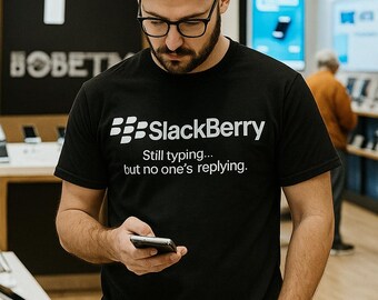SlackBerry PNG – Funny BlackBerry Parody Digital Download – Still Typing Meme Design – High-Res Transparent File for T-Shirts
