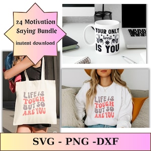 Motivational Quotes SVG Bundle: Inspirational Clipart, Positive Affirmations (Digital Download))