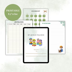 Quran Juz Tracker for Kids – Printable Juz Checklist & Daily Quran Log – Islamic Ramadan Journal for Children – Muslim Planner