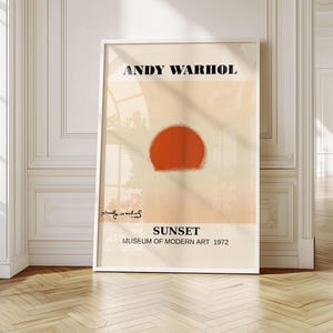 Andy Warhol Sunset Print | Unframed Pop Art Wall Decor | Modern Abstract Minimalist Poster Aesthetic Gift | Museum Quality Art