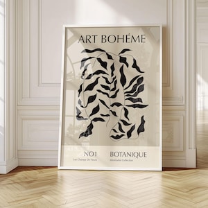 Art Boheme Botanique Print | Unframed Modern Minimalist Leaf Wall Art | Abstract Nature Poster Aesthetic Decor Gift