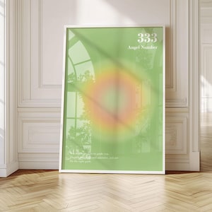 333 Angel Number Aura Print | Unframed Spiritual Wall Art | Modern Aesthetic Minimalist Home Decor | Positive Energy Gift