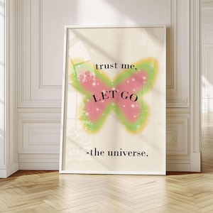 Let Go Butterfly Aura Print | Unframed Spiritual Wall Art | Modern Aesthetic Minimalist Home Decor | Positive Energy Gift