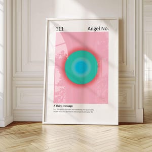 111 Angel Number Aura Print | Unframed Spiritual Wall Art | Modern Aesthetic Minimalist Home Decor | Manifestation Gift